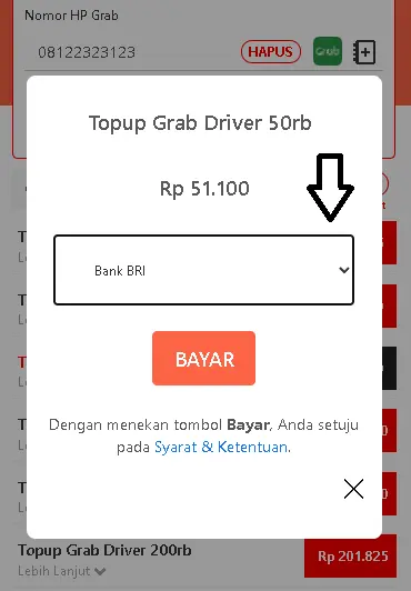 Top up saldo grab driver